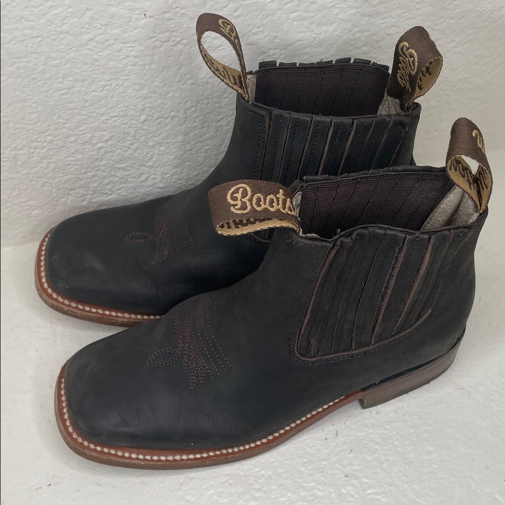 Wistom Western Brown Leather Kids Cowboy Boot 21 1/2 - Picture 3 of 8